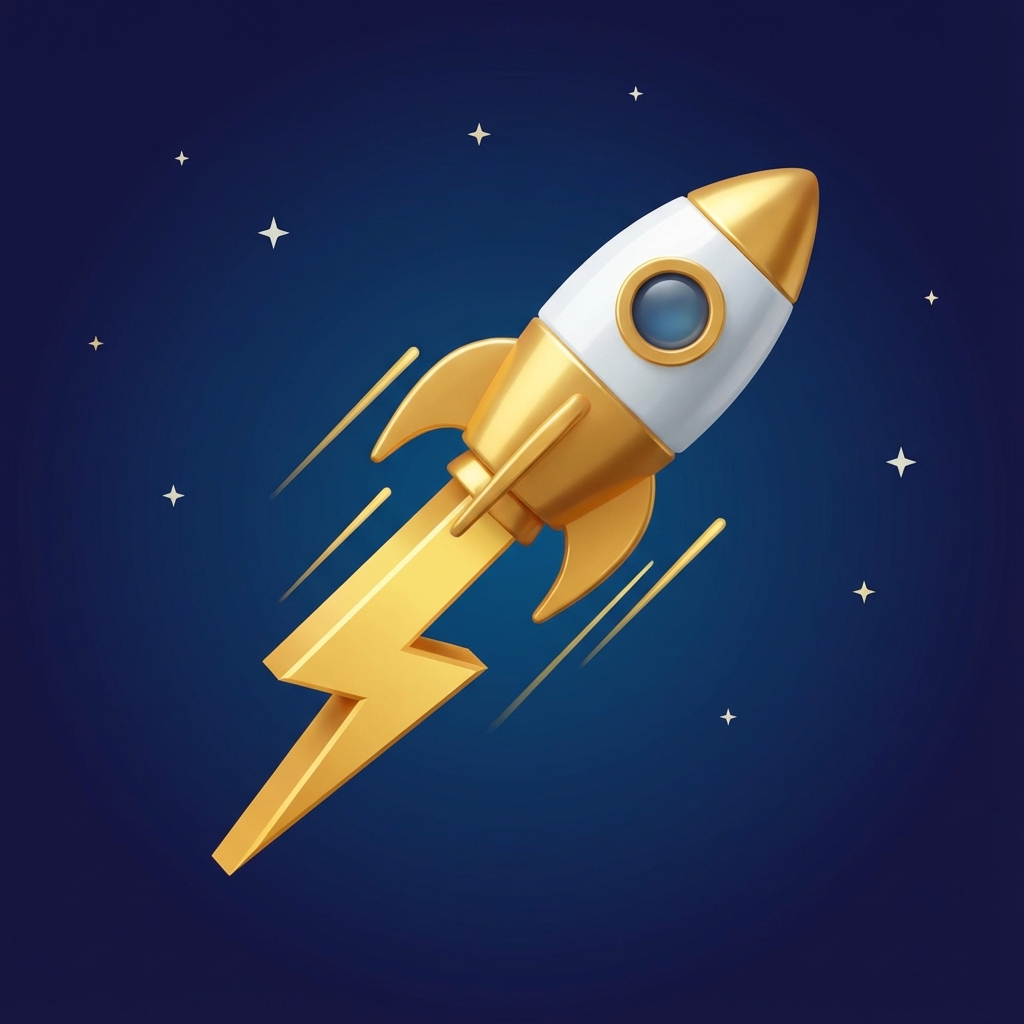 Fast Launch Rocket 3D Icon